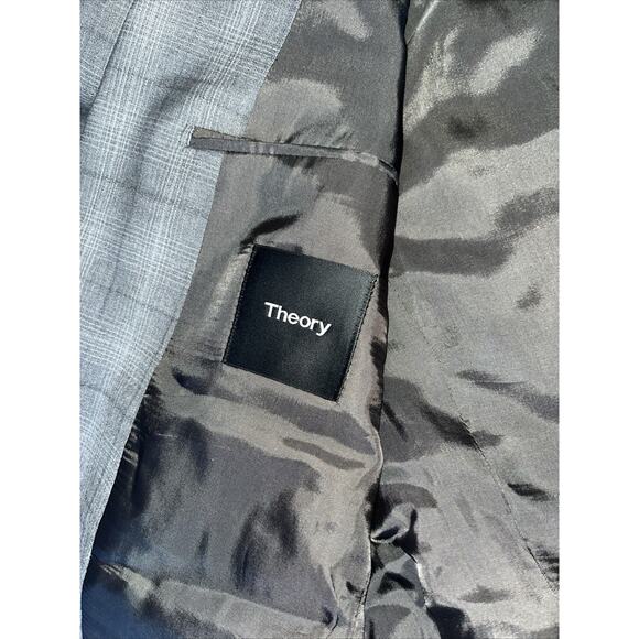 Men’s Theory Grey 2 Button Single Vent Wool Blazer 38R NWT - Picture 6 of 10